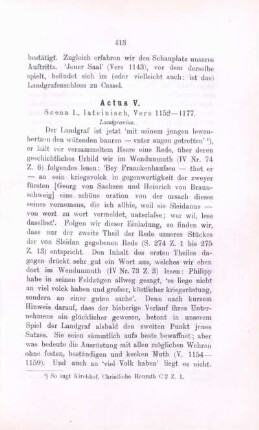 Actus V. Scena 1., lateinisch, Vers 1152 - 1177. Landgravius.