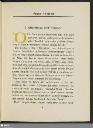 I. Elternhaus und Kindheit