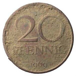 Fundmünze, 20 Pfennig, 1969