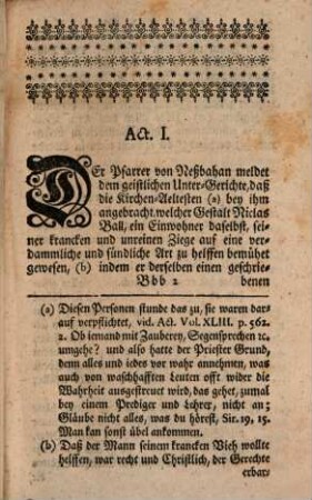 Acta ecclesiastica : in welchen unterschiedliche bey dem Predigt-Amt vorgegangene Fälle erörtert werden, 45. 1746