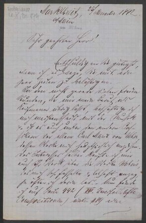 Brief an Friedrich Wilhelm Jähns : 25.01.1882