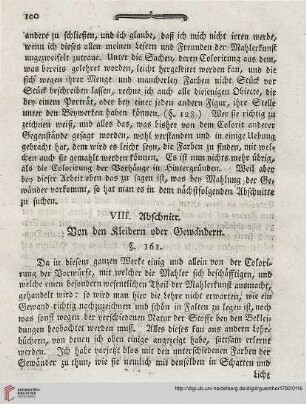 VIII. Abschnitt: Von den Kleidern oder Gewaendern