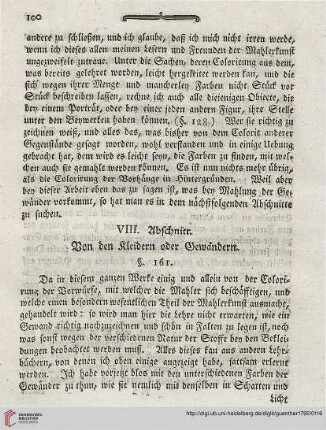 VIII. Abschnitt: Von den Kleidern oder Gewaendern