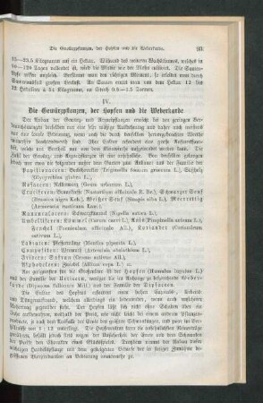 IV. Die Gewürzpflanzen, der Hopfen und die Weberkarde