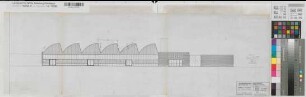 Münster (Münster) Strafanstalt Heizwerk und Werkstättengebäude Südansicht vom Anstaltshof 1963 1 : 100 29 x 93 Pause Staatshochbauamt Münster Regierung Münster Nr. 34026