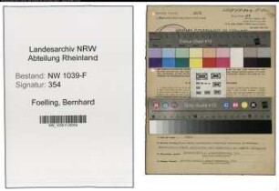 Entnazifizierung Bernhard Foelling , geb. 27.07.1892 (Elektriker)