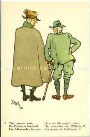 Humoristische belgische Postkarte zu den Deutschen