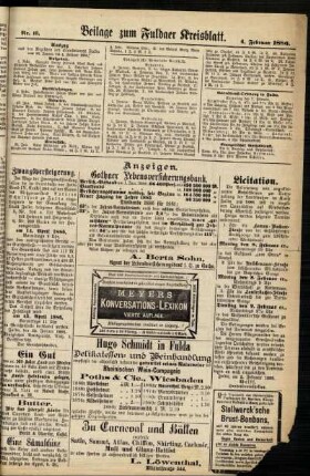 Zweite Ausgabe vom Samstag, den 06. Februar 1886.