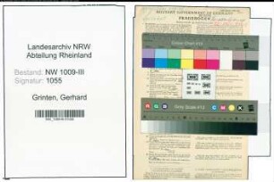 Entnazifizierung Gerhard Van Der Grinten , geb. 02.02.1900 (Landwirt)