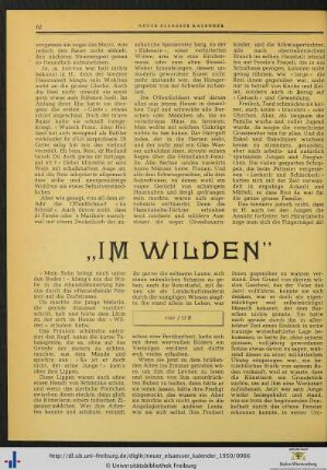 „Im Wilden“.