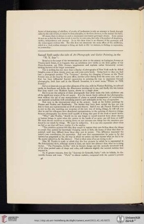 Samuel Swift under the Title of “Art Photographs and Cubist Painting”, in the N.Y. Sun