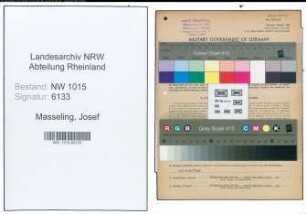 Entnazifizierung Josef Masseling , geb. 26.10.1901 (Gastwirt)