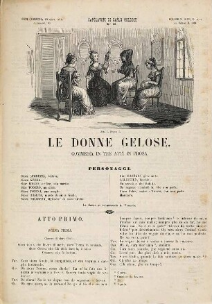 Le donne gelose : commedia in tre atti in prosa