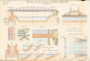 Dortmund-Ems-Kanal. Brücke Datteln-Markfeld: Lageplan 1:2500, Ansicht, Grundriss, Schnitte 1:200, 1:100
