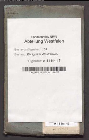Eintreibung der rückständigen Dienstgelder der Krondomänen Corvey und Fürstenau