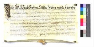 Wolff Jakob Senft von Sulburg stellt unter Einrückung des Lehenbriefes dem Schenken Eberhard zu Limpurg einen Revers über das ihm mit Willen der Schenken Albrecht und Karl zu Limpurg verliehene Geldlehen von 1.400 Gulden mit 70 Gulden Zins, ein Teil von dem Gesamtlehen von 8.200 Gulden, das bisher die Rinderbach innehatten.