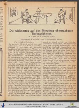 Die wichtigsten auf den Menschen übertragbaren Tierkrankheiten.