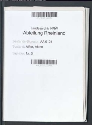 Verzeichnis der dem Kloster St. Matris Anna zu Alfter erblich zugehörigen Weinpachtungen in Roisdorf, Alfter, Gielsdorf, Bornheim, Hersel etc., 67 Positionen enthaltend (1 Band Quart)