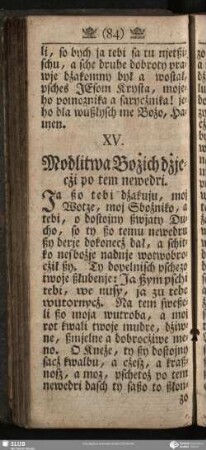 XV. Modlitwa Bożich dżjecżi po tem newedri