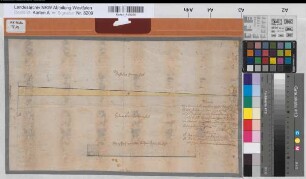 Getmold (Preußisch Oldendorf) Destel (Stemwede) von den Einwohnern zu Destel abgetretenes Gemeinheitsgrundstück 1788 100 rh. Ruten = 21,4 cm 27,5 x 47 kol. Zeichnung C. H. Wiepke Spez.Verz. Markenkarten IX Nr. 39