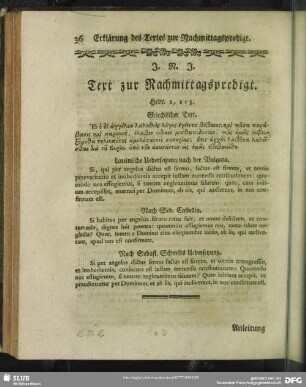 Text zur Nachmittagspredigt