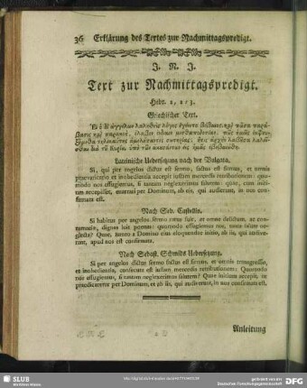 Text zur Nachmittagspredigt