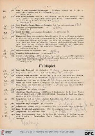 Feldspiel (Nr. 653-726)