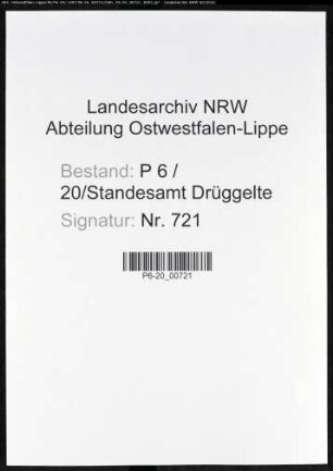 Heiratsregister Standesamt Drüggelte