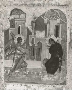 Verkündigung : Verkündigung. Ikone; 42,5 x 33,5 cm (1486/1500). Moskau: Tretjakow-Galerie