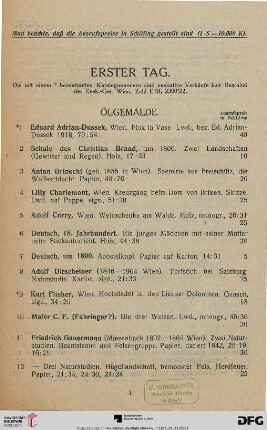 Ölgemälde (Nr. 1-97)