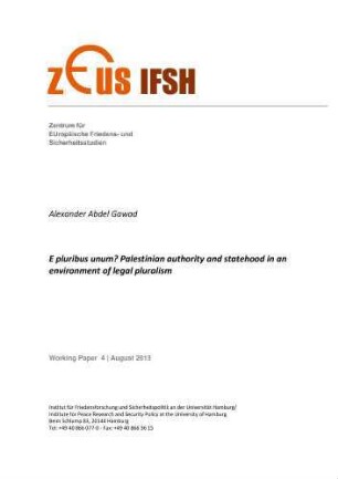 E pluribus unum? Palestinian authority and statehood in an environment of legal pluralism
