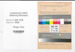Entnazifizierung Paul Krings , geb. 25.03.1893 (Zollbeamter)