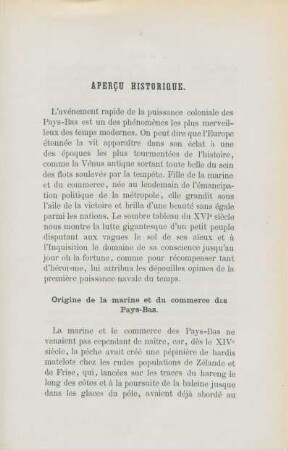 Apercu historique