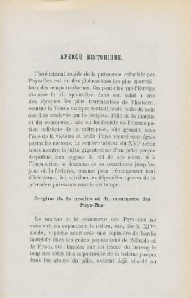 Apercu historique