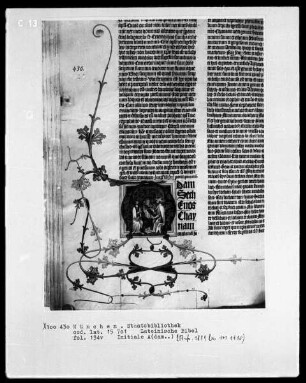 Lateinische Bibel — Initiale A (dam Seth, Enos), darin die Patriarchen, Folio 134verso
