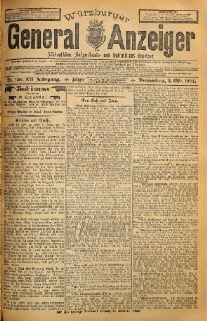 Würzburger General-Anzeiger : mit süddeutschem Holzverkaufs- und Submissionsanzeiger. 12. 1894, 10 - 12