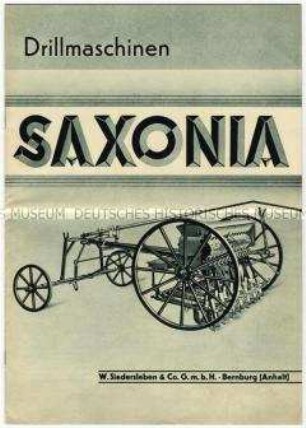 Katalog über Saxonia-Drillmaschinen