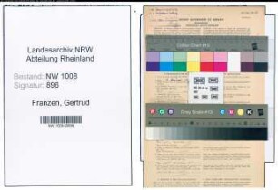 Entnazifizierung Gertrud Franzen , geb. 08.05.1899 ()