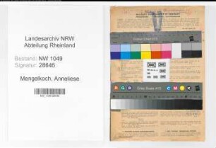Entnazifizierung Anneliese Mengelkoch , geb. 23.05.1914 (Kaufmaennische Angestellte)