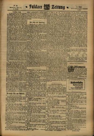 Zweite Ausgabe vom Mittwoch, den 01. März 1911.