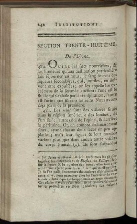 Section Trente-Huitième. De l'Urine