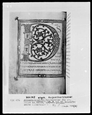 Sakramentar für Sankt Alban in Mainz, Manuskript 1: folio 55recto, Initiale D
