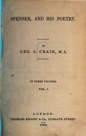 Spenser, and his Poetry : in three volumes, 1