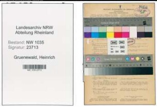 Entnazifizierung Heinrich Gruenewald , geb. 01.03.1903 (Steiger)