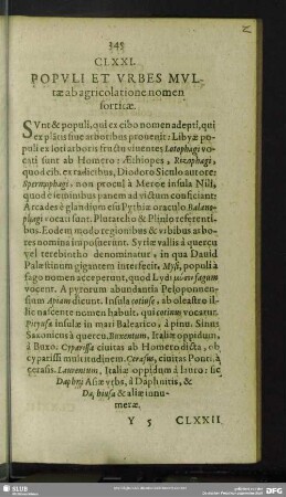 CLXXI. Pouli Et Urbes Multae ab agricolatione nomen sorticae