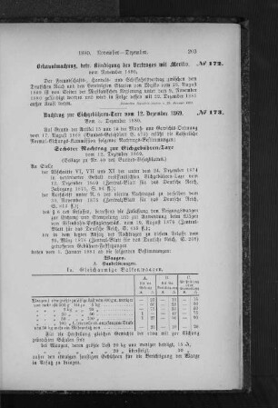 No. 173 Nachtrag zur Eichgebühren-Taxe vom 12. Dezember 1869.