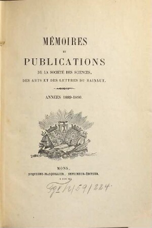Mémoires et publications. 3. 1889/90 (1891)