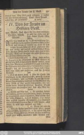 IV. Von der Freude im Heiligen Geist.