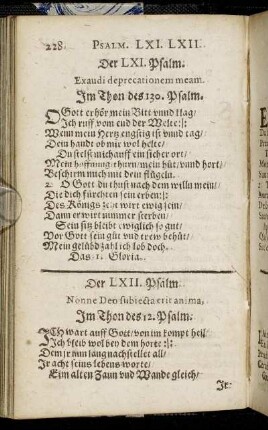 Der LXI. Psalm [bis] Pseaume XC