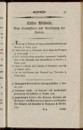 Eilfter Abschnitt. Vom Commissariat und Verpflegung der Armeen.
